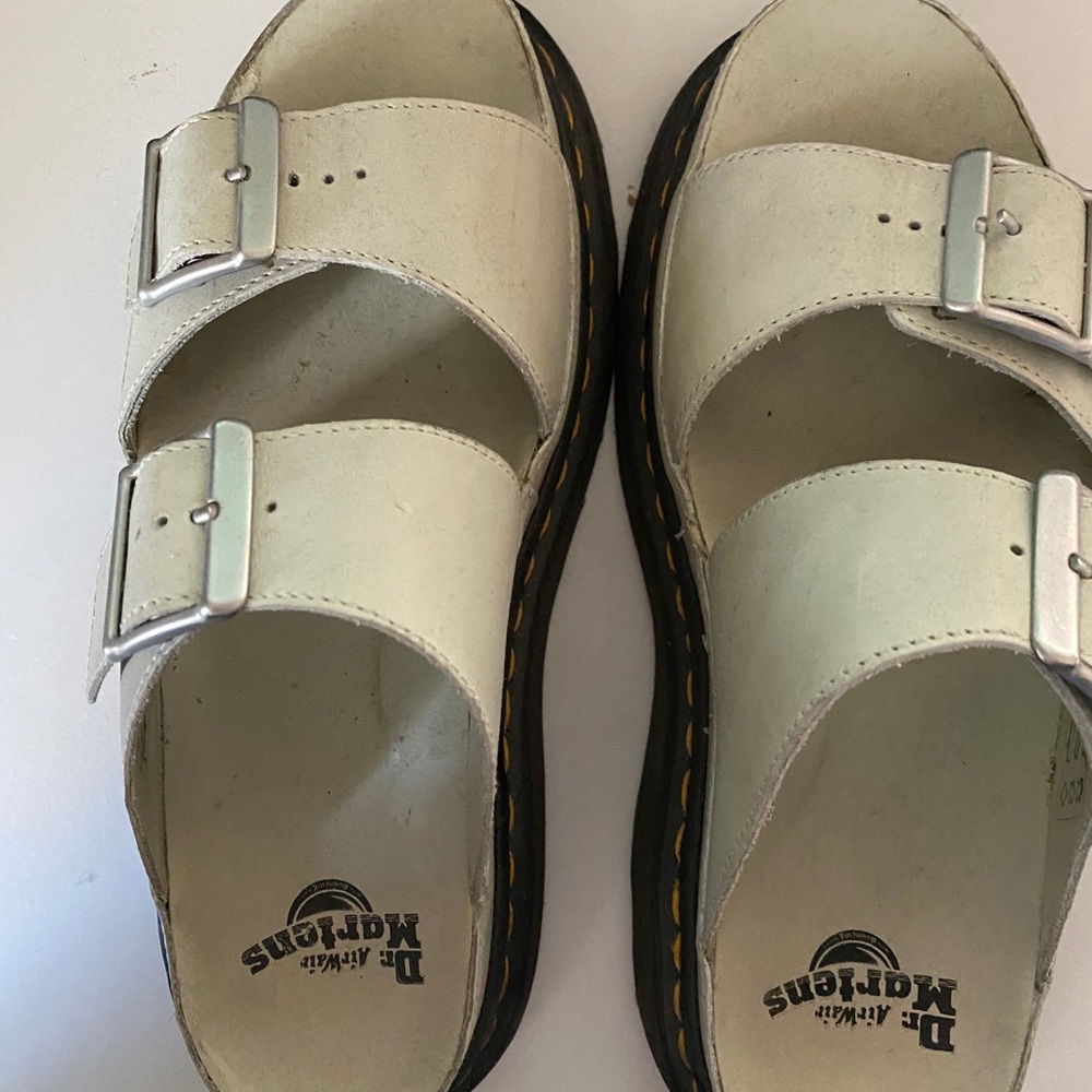 White Dr. Martins sandals